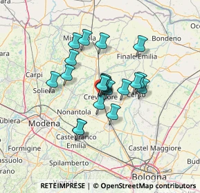 Mappa Viale Amendola, 40014 Crevalcore BO, Italia (9.648)