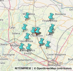 Mappa Via 25 Aprile, 40014 Crevalcore BO, Italia (10.86133)