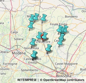 Mappa Via 25 Aprile, 40014 Crevalcore BO, Italia (11.3005)