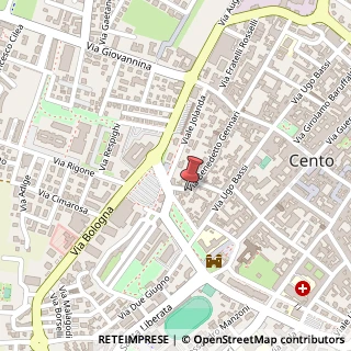 Mappa Via Benedetto Gennari,  14, 44042 Cento, Ferrara (Emilia Romagna)