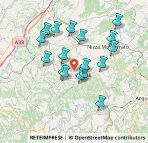Mappa Regione Bassano, 14053 Canelli AT, Italia (6.57056)