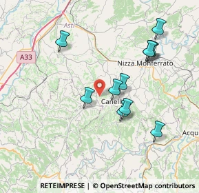 Mappa Regione Bassano, 14053 Canelli AT, Italia (7.22727)