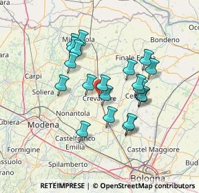 Mappa Via Tioli, 40014 Crevalcore BO, Italia (11.9985)