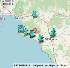 Mappa Vicinale della Botrona, 58043 Castiglione della Pescaia GR, Italia (10.7265)
