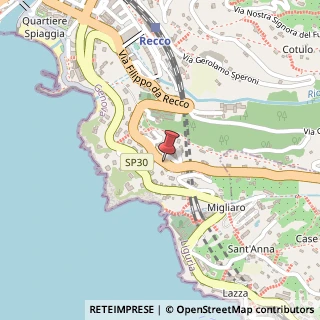 Mappa Via Filippo da Recco, 21, 16036 Recco, Genova (Liguria)