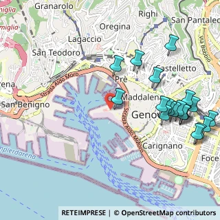 Mappa Via alla Calata Mandraccio, 16128 Genova GE, Italia (1.2905)