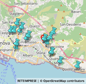 Mappa Via Giuseppe Sapeto, 16132 Genova GE, Italia (1.87278)