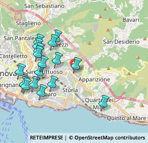 Mappa Via Giuseppe Sapeto, 16132 Genova GE, Italia (2.08176)