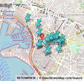 Mappa Via delle Vigne, 16123 Genova GE, Italia (0.304)