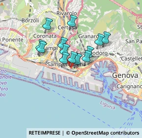 Mappa Piazza Tre Ponti, 16149 Genova GE, Italia (1.28462)