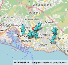 Mappa CORSO MONTE GRAPPA 71 ROSSO CANCELLO, 16137 Genova GE, Italia (1.26429)