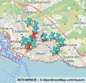 Mappa Via Donghi, 16100 Genova GE, Italia (1.35867)