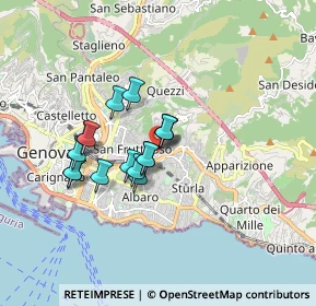 Mappa Via Antonio De Toni, 16132 Genova GE, Italia (1.28625)