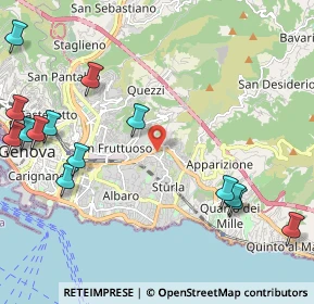 Mappa Via Angelo Scribanti, 16131 Genova GE, Italia (2.87143)