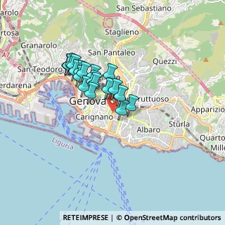 Mappa Via Brigata Bisagno, 16129 Genova GE, Italia (1.3015)