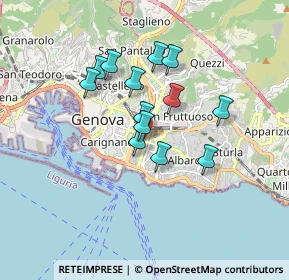 Mappa Via Orlando Bianchi, 16129 Genova GE, Italia (1.34462)