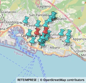 Mappa Via Orlando Bianchi, 16129 Genova GE, Italia (1.223)