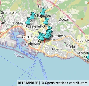 Mappa Via Orlando Bianchi, 16129 Genova GE, Italia (1.33364)