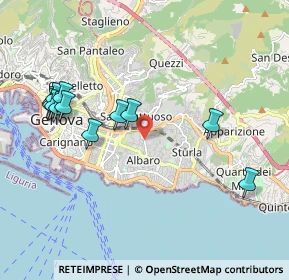 Mappa Via Monte Zovetto, 16145 Genova GE, Italia (2.16833)