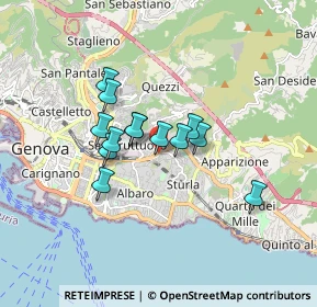 Mappa Via Antonio Pastore, 16131 Genova GE, Italia (1.23538)