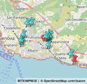 Mappa Via di Serretto, 16131 Genova GE, Italia (1.43308)