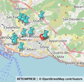 Mappa Via di Serretto, 16131 Genova GE, Italia (1.88364)