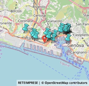 Mappa Via Vittorio Bottego, 16149 Genova GE, Italia (1.4355)
