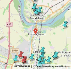 Mappa Via Montefiorino, 44123 Pontelagoscuro FE, Italia (3.165)