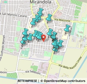 Mappa Via Ugo Foscolo, 41037 Mirandola MO, Italia (0.3455)