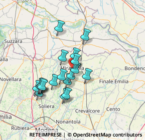 Mappa Via Ugo Foscolo, 41037 Mirandola MO, Italia (11.89947)