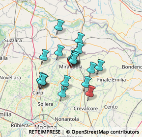 Mappa Via Ugo Foscolo, 41037 Mirandola MO, Italia (9.77)