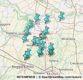 Mappa Via Ponticelli, 42042 Fabbrico RE, Italia (11.9385)
