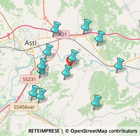 Mappa Via Stradale per Asti, 14030 Asti AT, Italia (3.76667)
