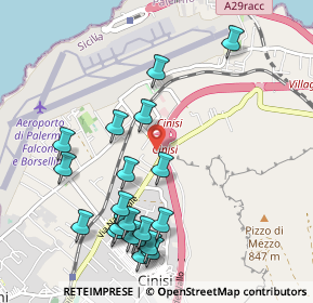 Mappa Uscita svincolo autostradale, 90045 Cinisi PA, Italia (1.2555)