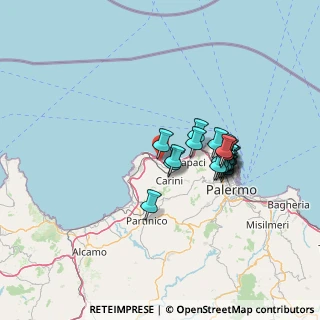 Mappa Via delle Peonie, 90044 Carini PA, Italia (12.4225)