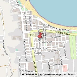 Mappa Via Generale Arimondi, 74, 91010 San Vito lo Capo, Trapani (Sicilia)