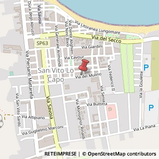 Mappa Via del Mulino, 57, 91010 San Vito lo Capo, Trapani (Sicilia)