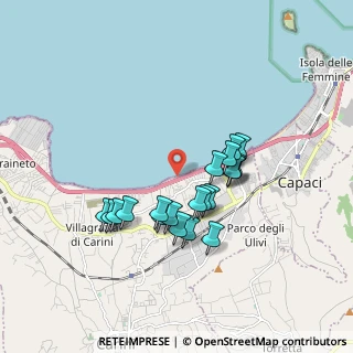 Mappa Via Amerigo Vespucci, 90044 Carini PA, Italia (1.7075)