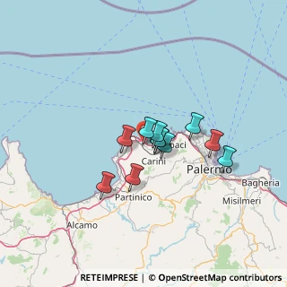 Mappa Via Ginestre, 90044 Carini PA, Italia (10.07909)