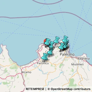 Mappa Via Ginestre, 90044 Carini PA, Italia (10.5915)