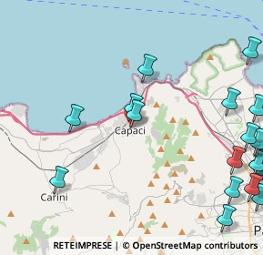 Mappa Via Cavour, 90040 Capaci PA, Italia (7.0875)