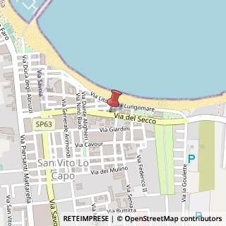 Mappa Via del Secco, 7, 91010 San Vito lo Capo, Trapani (Sicilia)
