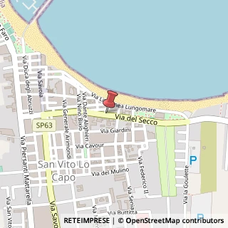 Mappa Via del Secco, 18, 91010 San Vito lo Capo, Trapani (Sicilia)