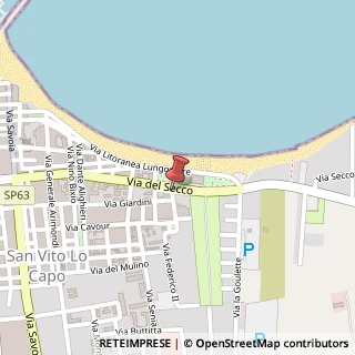Mappa Via del Secco, 32, 91010 San Vito lo Capo, Trapani (Sicilia)