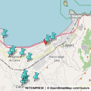 Mappa Via delle Allodole, 90044 Carini PA, Italia (3.40583)