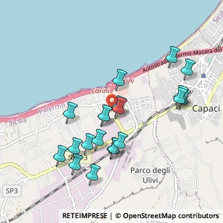 Mappa Via del Cinghiale, 90044 Carini PA, Italia (1.08)