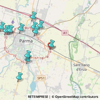 Mappa Strada San Donato, 43122 Parma PR, Italia (5.68077)