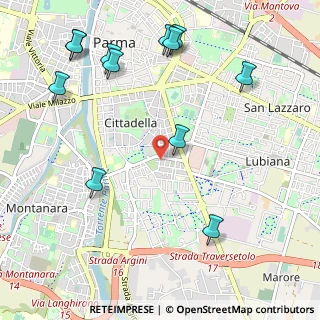 Mappa Via Montebello, 43123 Parma PR, Italia (1.34083)