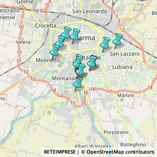 Mappa Via Giacomo Leopardi, 43125 Parma PR, Italia (1.29667)