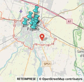 Mappa Via G. Saragat, 43123 Parma PR, Italia (3.56091)